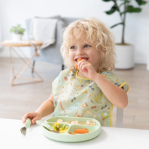 Bumkins Silicone Grip Dish Set of 2 Sage