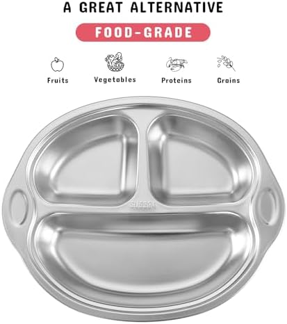 Mrs Chou Pink Stainless Steel Baby Suction Plates