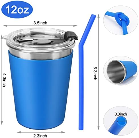 Vermida 12oz Kids Cups with Lids and Straws 5 Pack 1