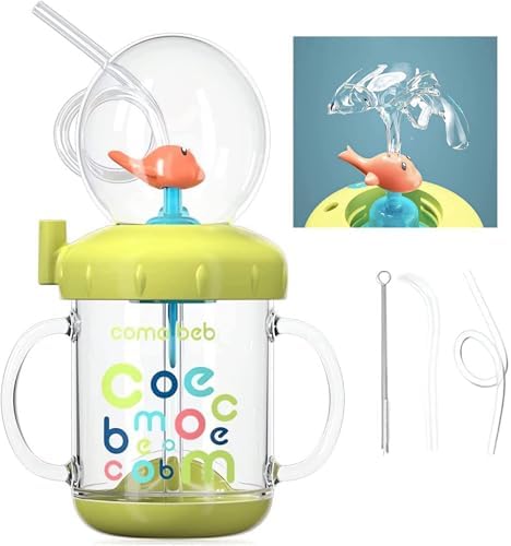 Cute Whale Water Bottle 220ml Leak Proof Sippy Cup with Turbo Squirting Design