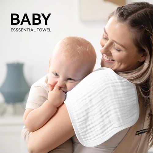 Synrroe 4-Pack Muslin Burp Cloths 20x10 Inches