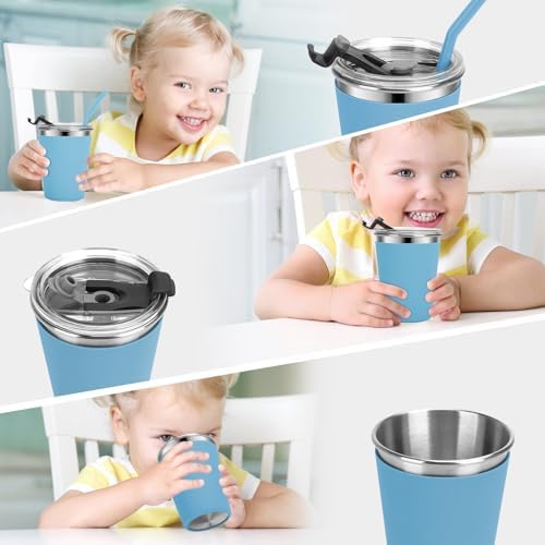 Vermida 12oz Leak Proof Kids Cups with Straws and Lids 4 Pack