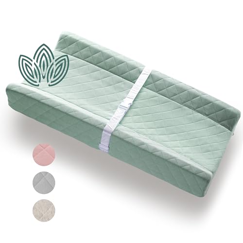 Modera Organic Cotton Contoured Baby Changing Pad with Waterproof Foam Mattress