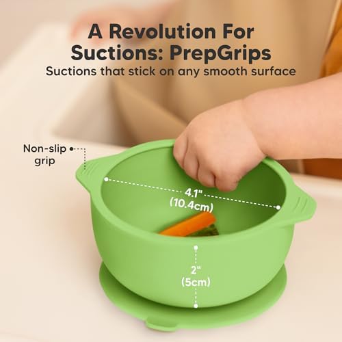 KeaBabies 2-Pack Suction Bowls with Lids and Utensils Set 1