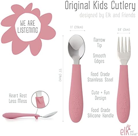 Elk and Friends Suction Plate Stainless Steel Feeding Set for Babies