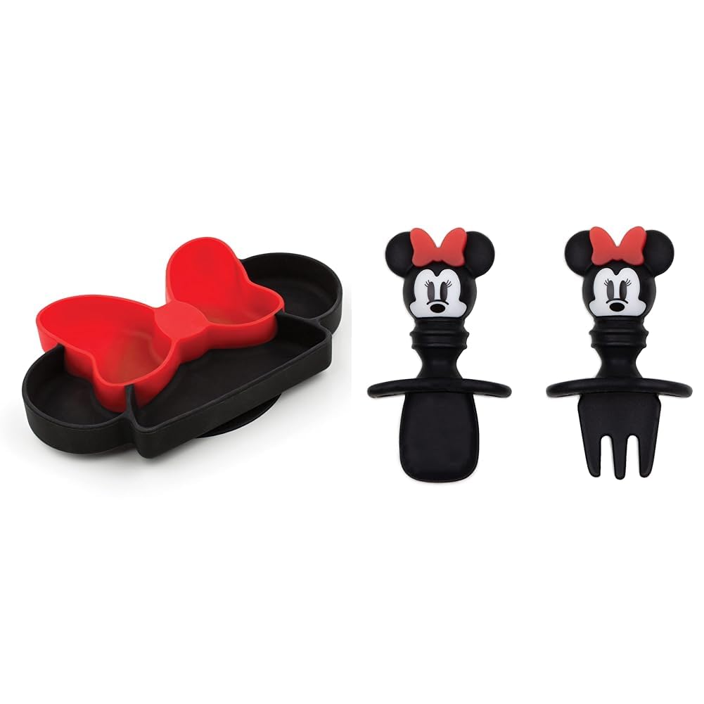 Bumkins Minnie Mouse Silicone Baby Plate Set