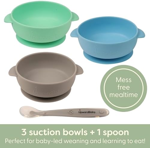UpwardBaby Silicone Suction Bowls for Baby Toddlers