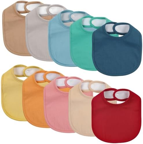 egmao baby 10 Pack Snap Bibs for Newborns