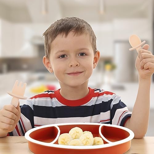 Linowos Toddler Plates 3 Compartment Suction BPA Free