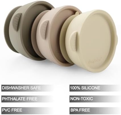 PandaEar 3 Pack Leak-Proof Baby Bowls with Suction and Lids