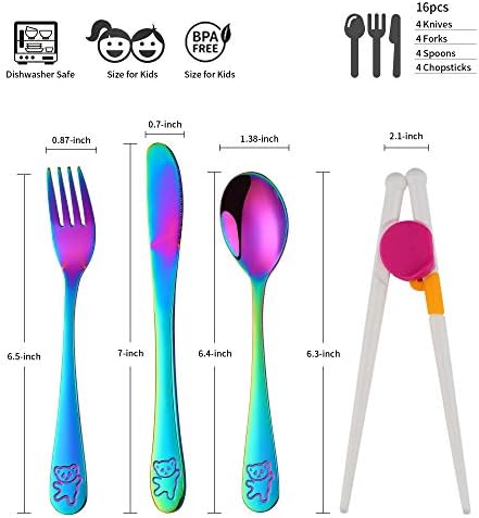Poylim Kids Rainbow Cutlery Set of 4