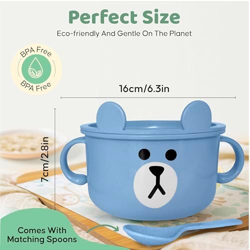 SnugglyBites Suction Bowls for Babies Toddlers Pink White