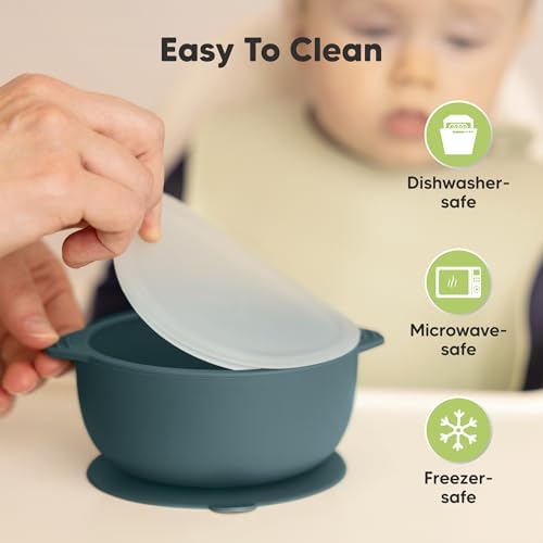 KeaBabies 2-Pack Suction Baby Bowls with Lids