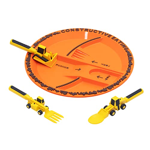 Constructive Eating Plate Utensils Set for Toddlers Ages 1-3