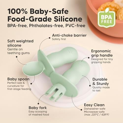 KeaBabies 2-Pack Suction Baby Bowls with Lids and Utensils 1