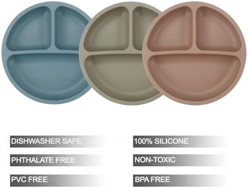PandaEar Baby Feeding Set - 3 Plates 3 Spoons BPA-Free