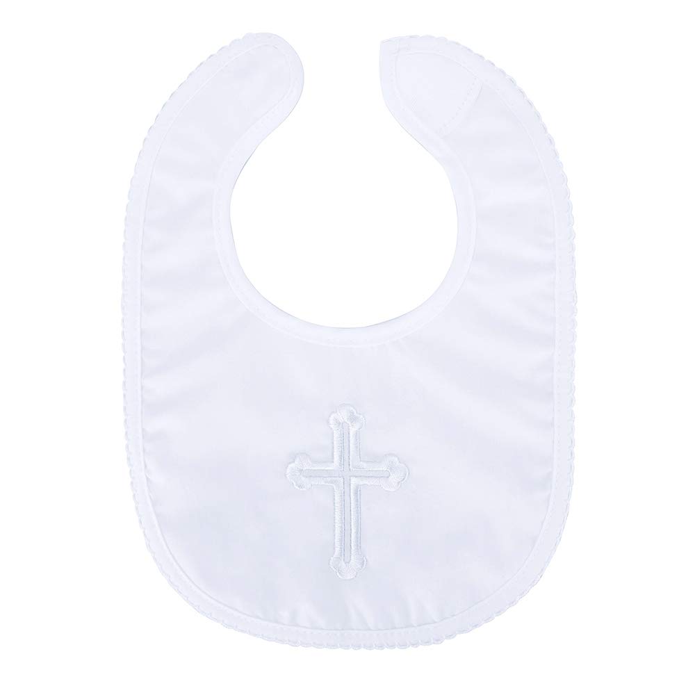 ESTAMICO Infant Baby Christening Cross Bib Socks 2 Pack