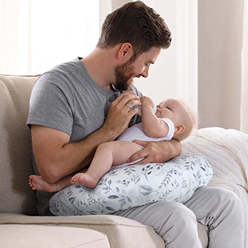 Boppy Original Nursing Pillow Gray Taupe Leaves