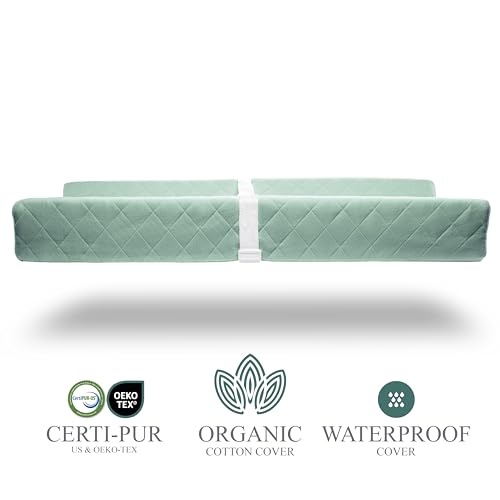 Modera Organic Cotton Contoured Baby Changing Pad with Waterproof Foam Mattress