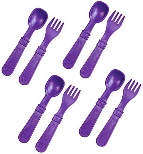 Re-Play Toddler Forks and Spoons Set Pack of 8 Amethyst