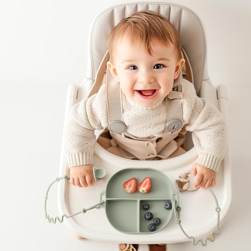 Andy Bear All-in-one Suction Baby Plates Set