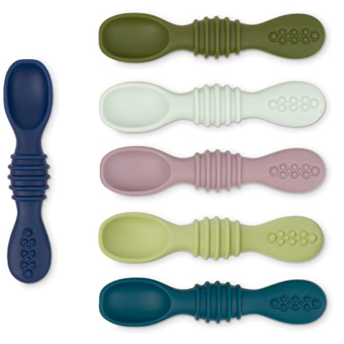Simka Rose Silicone Baby Spoons Set of 6 - Safe Easy