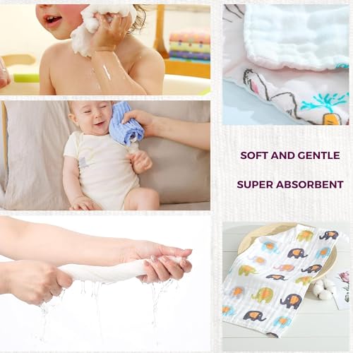 La Belle Beeno 11-Pack Baby Muslin Burp Cloths Washcloths