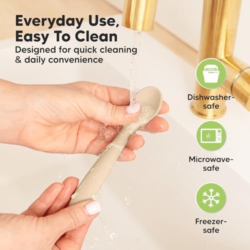KeaBabies 3-Pack Silicone Baby Spoons for Self-Feeding