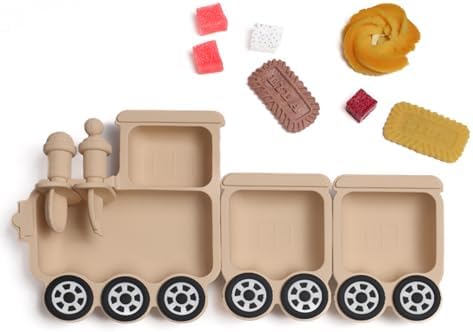 Nohlerlife 5 Piece Baby Feeding Set - Suction Plates with Trains Design