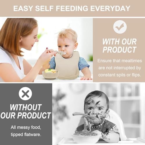 QIKOKU 8-Piece Baby Feeding Set with Suction Cup