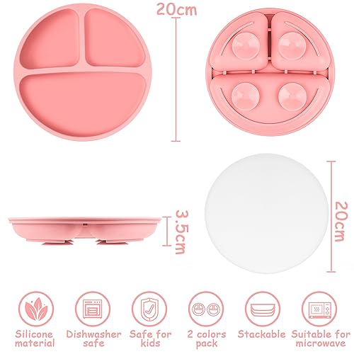 Vicloon Toddler Plates with Lids and Suction