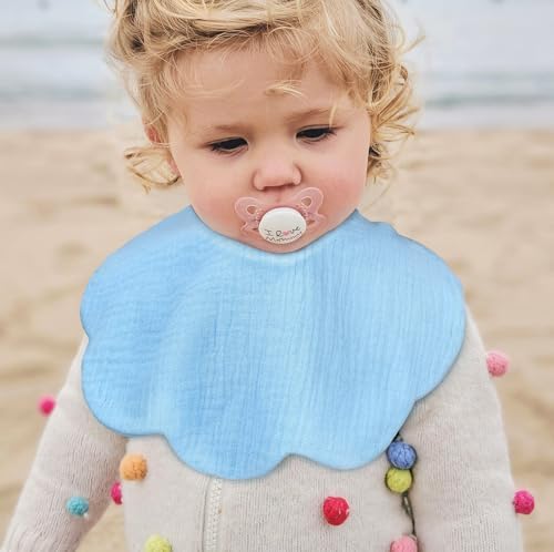 MUSBUY 12-Piece Baby Bibs Muslin Cotton Drooling Teething Bibs for Babies