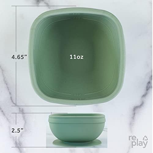 Re-Play Sustainables Silicone Suction Bowl - 11 oz Sage
