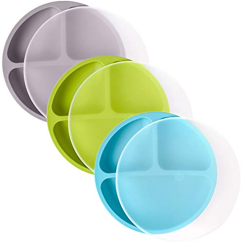 WeeSprout Silicone Plates with Lids 3 Pack