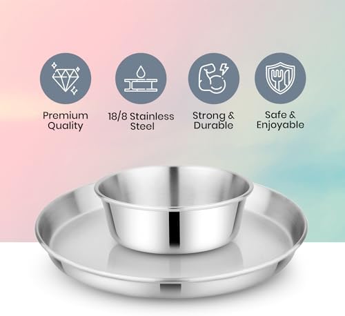 Bon aPetite 304 Stainless Steel Plate Bowl Set
