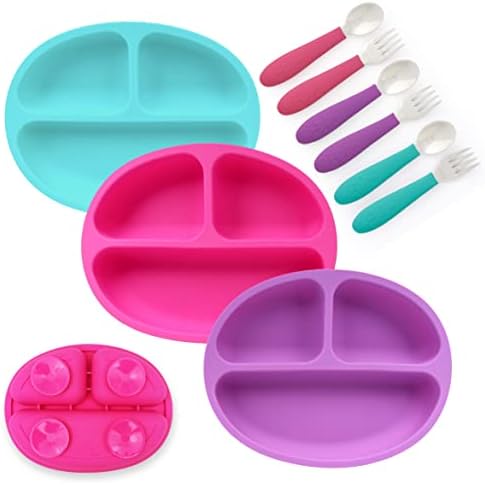 Elk and Friends Suction Plate Stainless Steel Utensils for Babies Toddlers