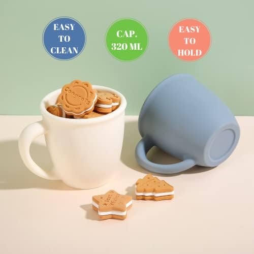 Vemolea 2 Pack Silicone Training Cups for Baby and Kids