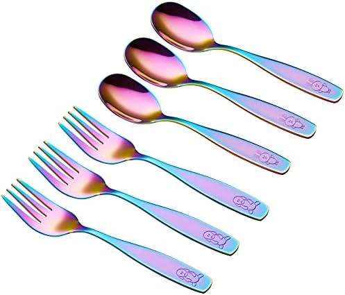 ANNOVA Kids Stainless Steel Flatware Set 6PCS Rainbow