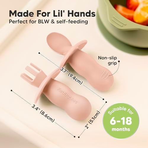 KeaBabies 2-Pack Suction Baby Bowls with Lids and Utensils 1