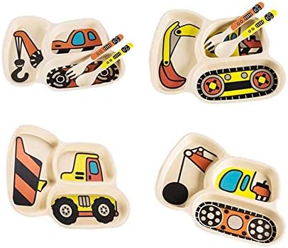 Nohlerlife Kids Plate Set - 12 Piece Divided Dinnerware for Toddlers