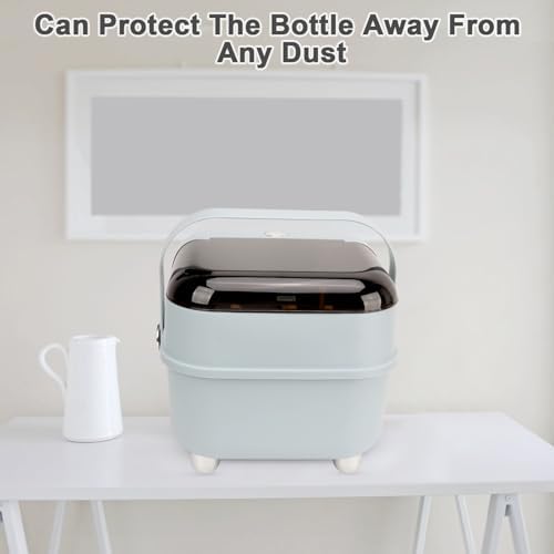 Baby Bottle Holder with Dust-Proof Lid and Cutlery Storage