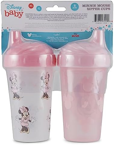 Disney Toddler Sippy Cups with Minnie Mouse Design Pack of Two
