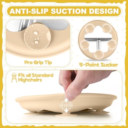 OVV Stainless Steel Toddler Plates 2 Pack 9 Inch