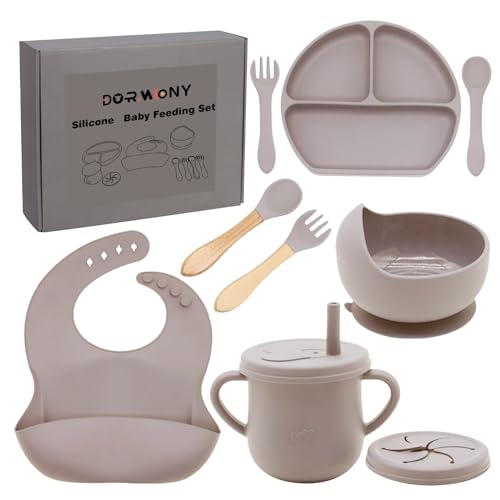 Dormlony 9 Piece Silicone Baby Feeding Set