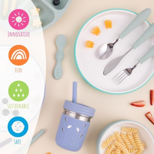 Elk and Friends Kids 78 Porcelain Plates with Silicone Sleeves