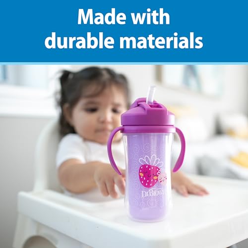 Dr Browns Milestones Insulated Sippy Cup 2-Pack Green Purple 10 oz
