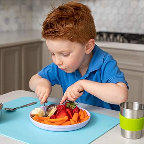 SUNZIO 12-Piece Kids Silverware Set with Travel Case