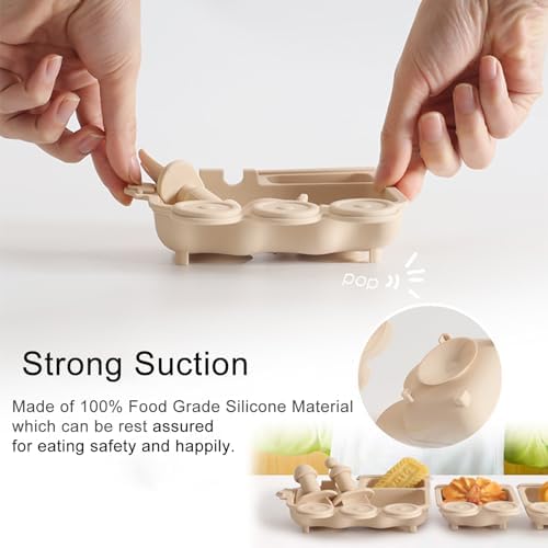 Nohlerlife 5 Piece Baby Feeding Set - Suction Plates with Trains Design