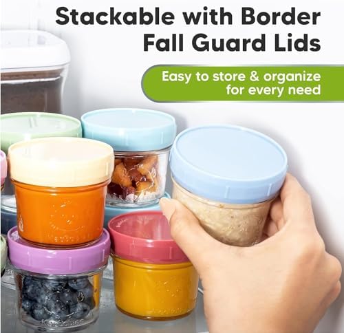 KeaBabies 2-Pack Suction Bowls with Lids and 12-Pack Food Containers