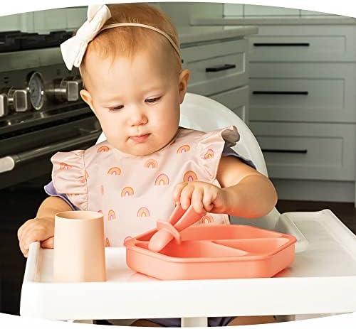 Tiny Twinkle Suction Baby Plate Coral
